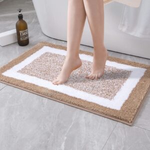MIULEE rutschfest Badteppich Farbverlauf Flauschig Waschbar Realtionschaftslösung Fußmatte Badezimmer 40x60 cm Kaffee