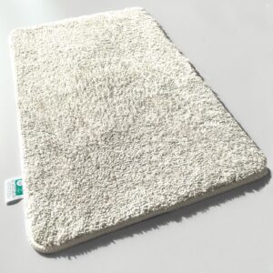 Casa Pura Badematte Creme weicher, Flauschiger Badezimmerteppich - Duschvorleger, Teppich Fußmatte rutschfest waschbar,