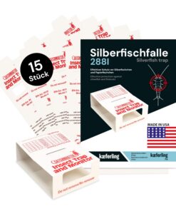Catchmaster 288i Silberfischfalle - 100% Giftfrei - Effektive Kontrolle für Haushalte mit Kindern & Haustieren - 15x Mon