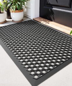 Dexi rutschfeste Fußmatte für den Außeneingang, 61 x 91 cm, strapazierfähig und wasserdicht