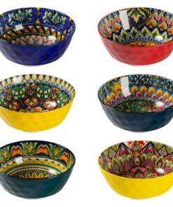 Henten Home Suppenschüssel Keramik 6er Set 360ml Bunt Böhmischer Stil
