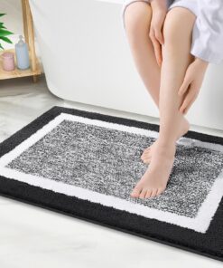 Smiry rutschfeste Badezimmerteppich, Super Weich Saugfähig Badematte für Badezimmer - Flauschiger Duschvorleger Waschbar