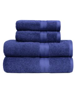 Amazon Basics Handtücher Set 4-teilig, 100% Baumwolle, Weich und Ausbleichbeständig, für das Bad und Zuhause, OEKO-TEX M