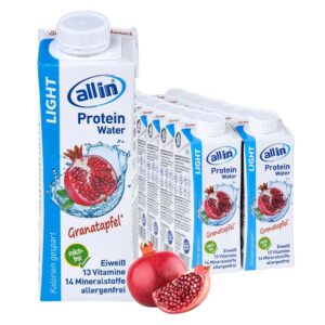 All in® LIGHT Protein Water Granatapfel - Low Carb Vital Drink - Post Workout - fettfreies Protein Wasser
