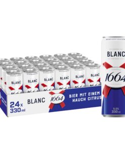 Kronenbourg 1664 Blanc Bier mit einem Hauch Citrus 0,33l Dose; 24 Dose Packung mit 5,0 Prozent Vol; Leichter Geschmackid