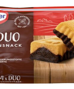 Dr. Oetker Kuchensnack Duo, heller Rührkuchen und Schokorurrkuchen, perfekt für underwegs, leicht portierbar, 4 Stück ×