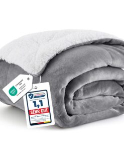 BEDSURE warm Sherpa Couchdecke - dick, flauschig, OEKO-TEX Fiji, 150x200 cm, perfekt für Relaxation und Wärme auf der Co