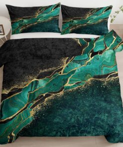 XCQHZYQ Luxus Marmor Bettwäsche 180x200 cm Mikrofaser 3-Teilig für Erwachsene & Kinder