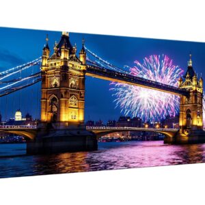 Malen nach Zahlen Erwachsene Tower Bridge DIY Vorgedruckte Leinen Leinwand für Anfänger, Geschenk Option mit 3 Pinseln u