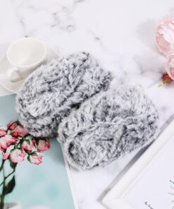 2x50G Grau Kunstfell-Garn Handstrickgarne, Wolle Zum Häkeln, Pflegeleichte hochwertiges Schnellstrickgarn für Handwerksb