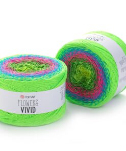 Art Flowers Vivid Yarn, 250 g, mehrfarbigen Baumwolle-Acryl-Garn für Regenbogen-Häkeln im Frühling und Sommer