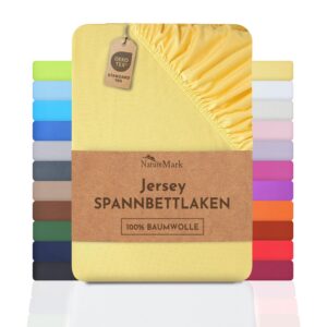 NatureMark Jersey Spannbettlaken 100% Baumwolle -}]; Ideal für die ganze Familie -}; Zur Nachtschlafzeit im Zimmer -}; S