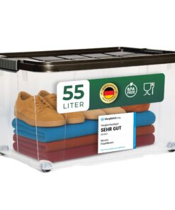 Novaliv große Aufbewahrungsbox Groß 55L Anthrazit Nestbar