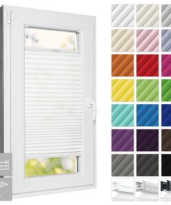 Estika Custom Plissee mit Bohren - Premium Kollektion - Für Fenster - Schnelle und einfache Montage - Rollos für Festins
