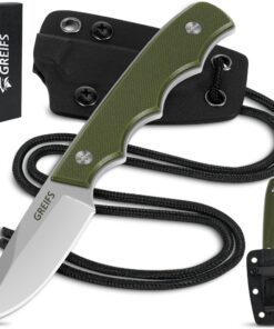 Tactical Survival Messer NEXUS Legal in Deutschland -_clip+Paracord-Trägersystem - 42a Konform (Silver-Olive) Tactical