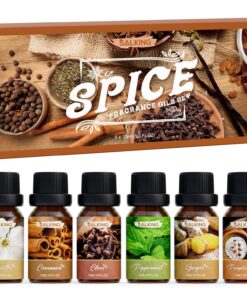 SALKING Herbst Gewürze Ätherische Öle Set - Duftöl GeschenkSet für Diffuser & Luftbefeuchter, 6 x 10 ml Vanille, Zimt, N