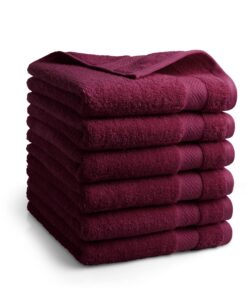 DoubleDry Premium Badehandtuch-Set – 6er Set 50×100 cm, 500 g/m² Baumwolle – Weich & saugstark (Bordeaux Rot)