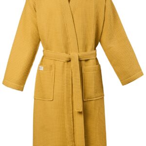 PandaHome Weiches Reisebademantel für Damen und Herren 100% Baumwolle Waffelstoff