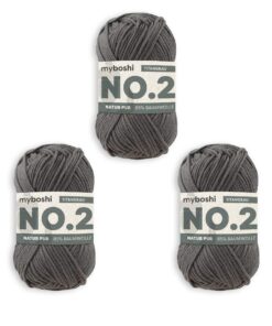 Myboshi Häkelgarn | Leichtes Garn | Strickliebhaber | 3-Pack Kugelgarn | 2940 Titangrau Myboshi Häkelgarn Modell No.2