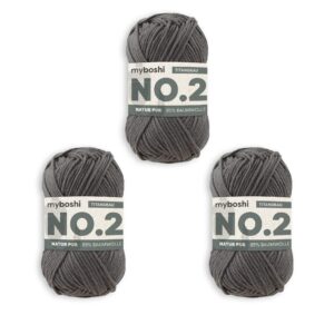 Myboshi Häkelgarn | Leichtes Garn | Strickliebhaber | 3-Pack Kugelgarn | 2940 Titangrau Myboshi Häkelgarn Modell No.2