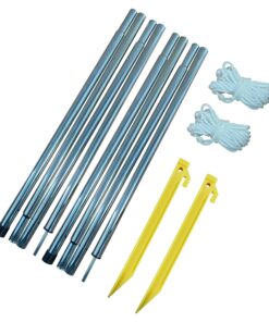 OLPRO Zeltstangen Set Outdoor, Camping, Familienversion inklusive Abspannleinen und Heringe