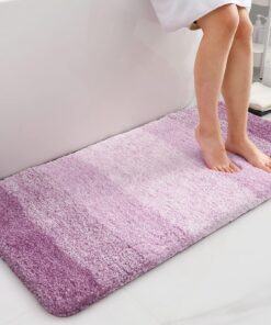 Homaxy Weich Badezimmerteppich 60x120 cm, rutschfest waschbar, für das Bad und Duschen, saugfähig, mit Mikrofaser, OEKO-