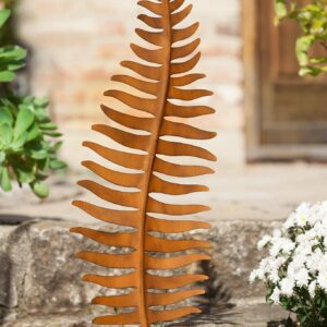 Gartenstecker Farnblatt aus Metall, 78 cm hoch, für draußen,dekorend, Garten-Deko