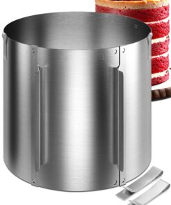 Menz hochverstellbarer Edelstahl-Tortenring 20 cm - stabiler Backring für professionelle Kekser und Tortebacker, Dekorie