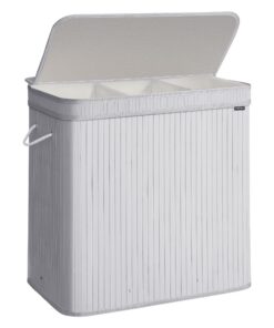 SONGMICS Wäschekorb mit Deckel LCB062G01, herausnehmbar und maschinenwaschbar, für Waschküchen, Schlafzimmer, Wohnzimmer