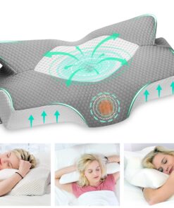 Elviros Orthopädisches Kopfkissen aus Memory Foam - Seitenschläferkissen für Nackenschmerzen, Ergonomisches Schlafkissen