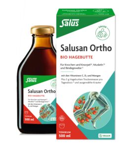 Salus Salusan Ortho Bio-Hagebutten-Tonikum - 500 ml - Vitamin C, D3 & Mangan ohne Konservierungsstoffe - Knochen & Knorp