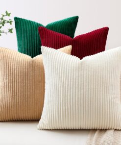 JOTOM 4er Set Dekorativer Kissenbezug für Sofa und Wohnzimmer (Creme Beige Kamel, 45x45cm)