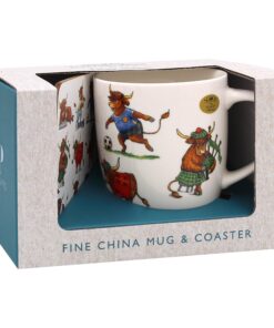 The Leonardo Collection Finola Stack Highland Cow Tasse stilvolle Keramikbecher für Zuhause und Küche
