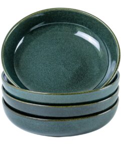 UNICASA Grüner Salatschüssel aus Porzellan für 4 Personen - 20cm Set von 4