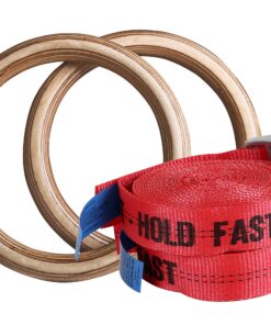 Hold Fast Gym Rings Holz inkl. Verstellbarer Gurte - Crossfit und Fitness Turnringe für Erwachsene - HomeTraining - 30x3