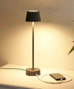 Northpoint LED Akku Tischlampe mit stufenloser Dimmung für Innen und Außengebäude in grau (3000mAh, 3000K, 200lm)
