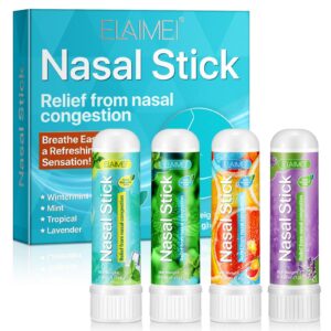 4 Pack Nasal Stick, Schnelle Hilfe Bei Verstopfter Nase Für Professionelle, Verbessert die Atmung und Steigert den Foku