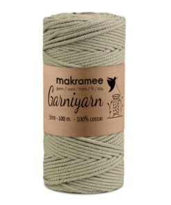 Makramee Garn 3mm Premium - Baumwollkordel 100% Baumwolle Olive Green - Hochwertig für Makramee, Wandbehänge & DIY Baste