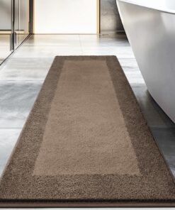 Badezimmerteppich 60 x 150 cm, rutschfeste Badematte, waschbar, ideal für Dusche, Badewanne und Fußboden,Anti-Skippen-Vo