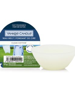 Yankee Candle Wax Melts Clean Cotton - bis zu 8 Stunden Duft für Zimmereinrichtung - 1 Stück, 22g (Packung mit 6)