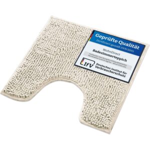 WohnDirect Badematte 45x45cm rutschfest & Waschbar | Creme | Oeko-TEX Zertifiziert, Badezimmerteppich zum Set kombinierb