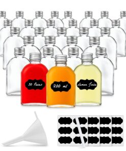30 x 200ml Leere Glasflaschen mit Schraubverschluss - Likörflaschen Weinflaschen zum Befüllen