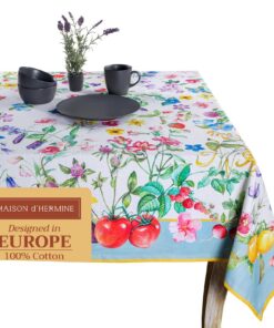 Maison d'Hermine Giverny 100% Baumwollentischdecke - ideal für Küche und Esszimmer - Oeko-Tex Standard 100 - perfekt zur