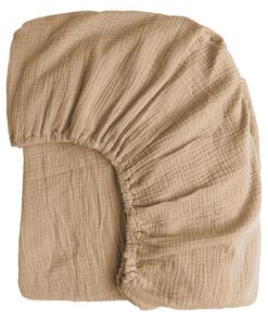 Boqingzhu Atmungsaktiv Baumwoll Spannbettlaken 90x200cm Beige Bettlaken für 25-30cm Matratzen Oeko-Tex Zertifiziert Kusc