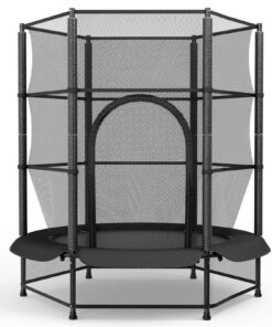 Kinder Trampolin Outdoor Ø140cm mit Sicherheitsnetz Kinder Trampolin Indoor mit Sicherheitsnetz für Training & Unterhalt