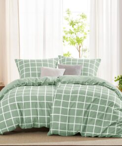 WAVVE Bettwäsche 135x200 - ÖKO-TEX Salbeigrün für Familie - 2er Set mit Bettbezug und Kissenbezügen