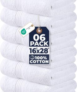 Utopia Premium Handtücher - 100% gekämmte, ringgesponnene Baumwolle - ultraweich und sehr saugfähig (6er-Pack, Weiß) OEK