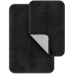 Digiroot rutschfestes Badematte Set 2-teilig saugfähig schnell trocknend waschbar und sehr weich 40x60 cm 50x80 cm