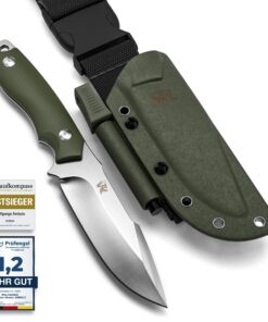 Odewolf Outdoor-Messer - Edles Jagdmesser aus einem Stück D2 Stahl für Outdoor-Activisten - Perfektes Survival Messer (G