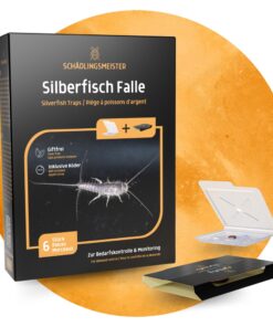 SCHÄDLINGSMEISTER Silberfische Falle - Insektizidfrei - Monitoring & Bedarfskontrolle - Silberfisch Köderdose Set - Silb
